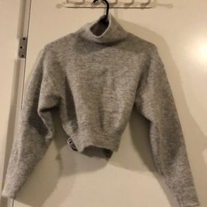 Grey fuzzy sweater super soft size 7-14 never worn